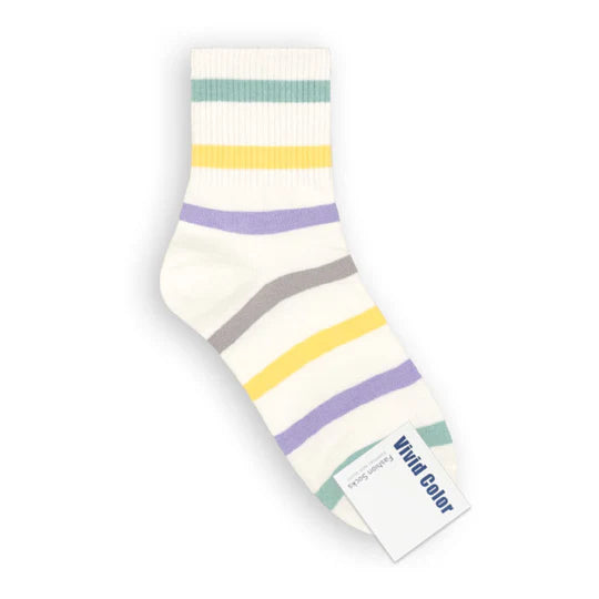 Spring Stripe Socks  # IVORY